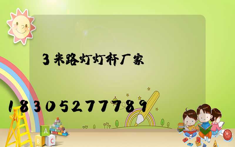3米路灯灯杆厂家