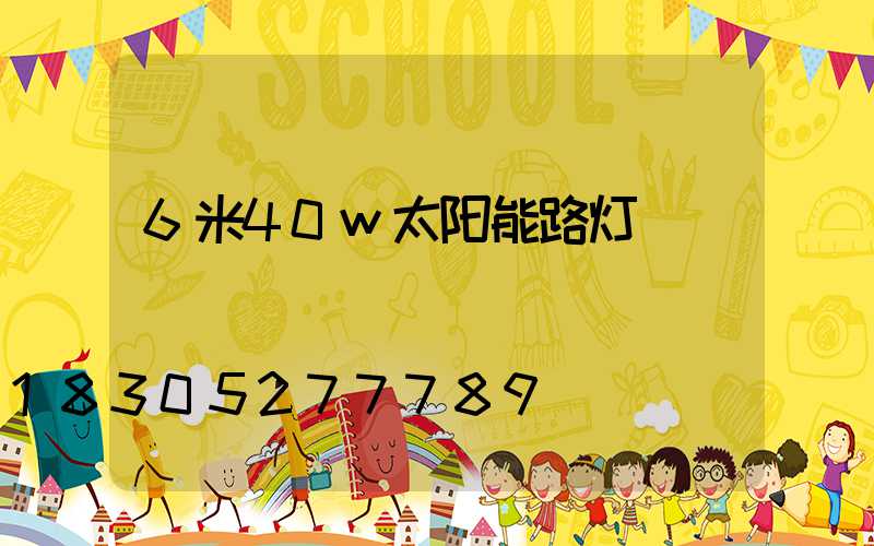 6米40w太阳能路灯