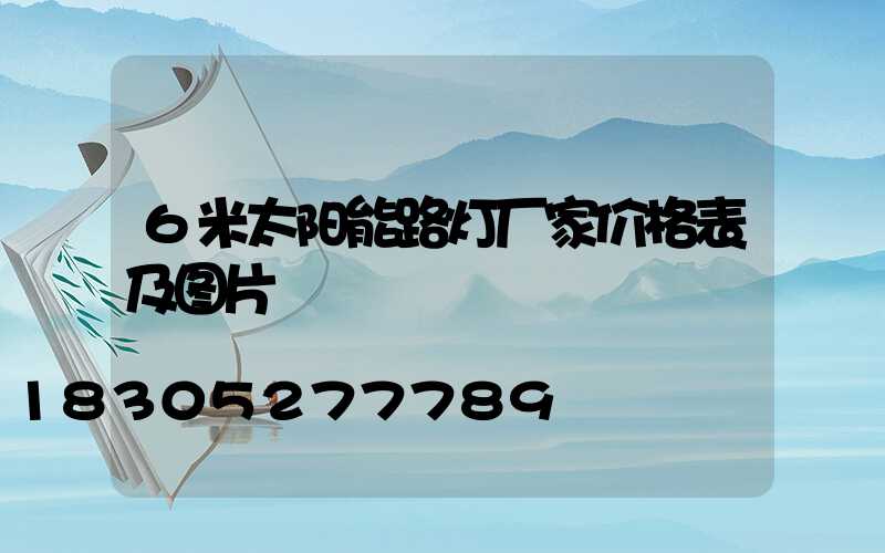 6米太阳能路灯厂家价格表及图片