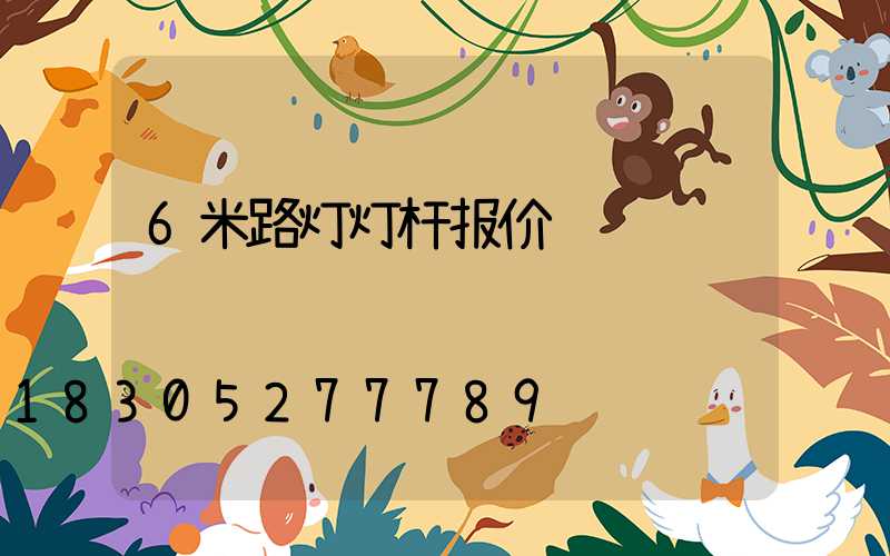 6米路灯灯杆报价