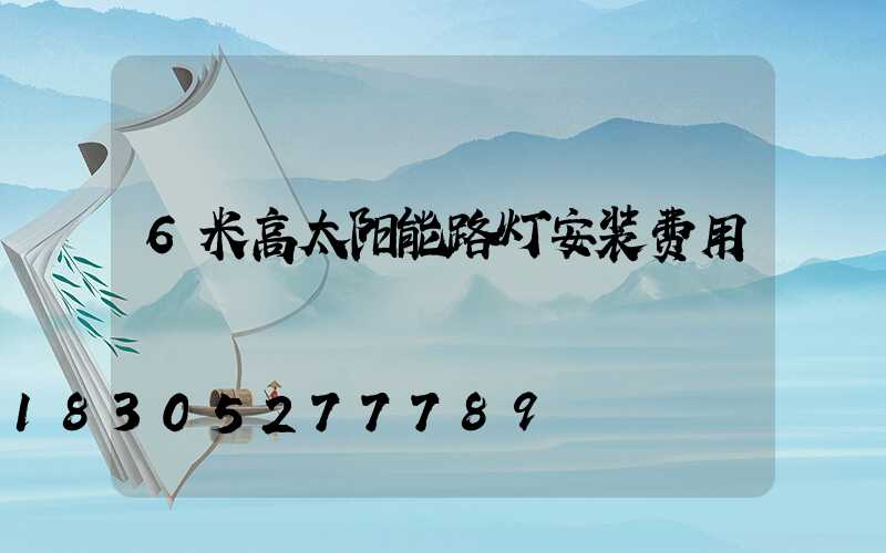 6米高太阳能路灯安装费用