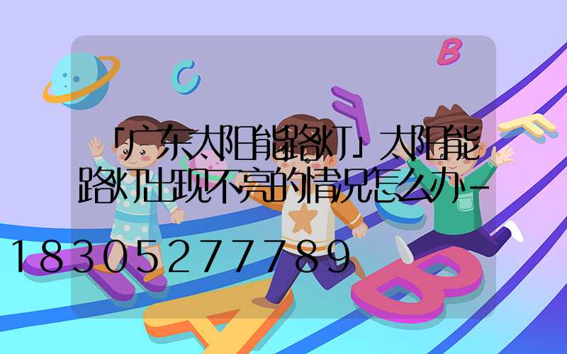「广东太阳能路灯」太阳能路灯出现不亮的情况怎么办-