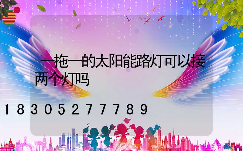 一拖一的太阳能路灯可以接两个灯吗