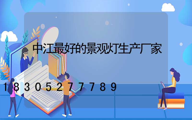 中江最好的景观灯生产厂家