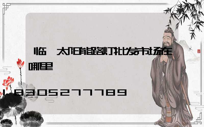 临沂太阳能路灯批发市场在哪里