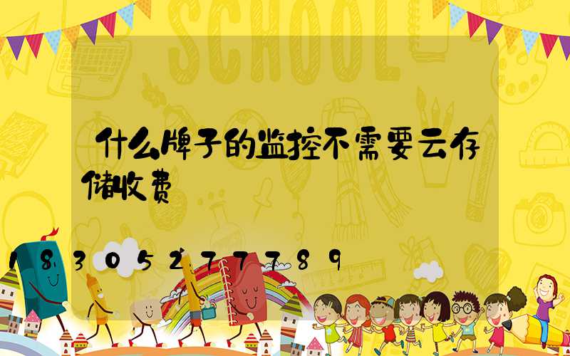 什么牌子的监控不需要云存储收费
