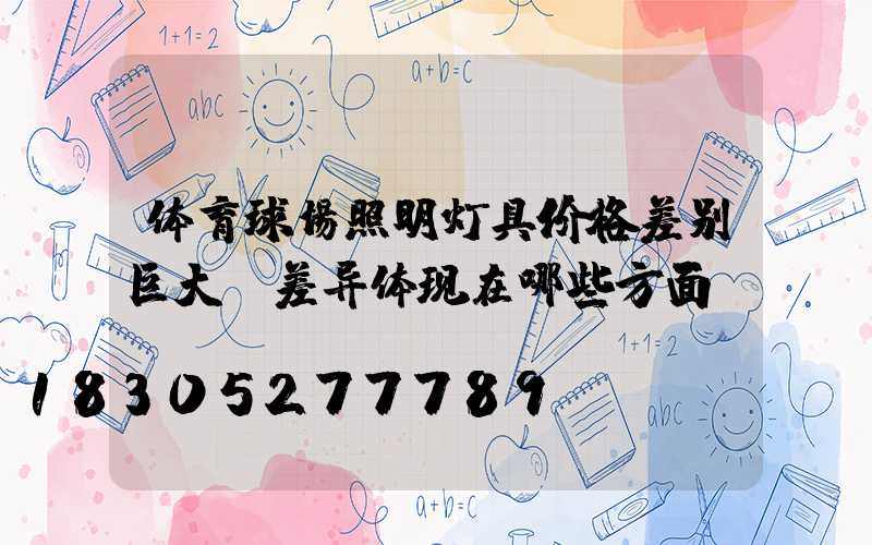 体育球场照明灯具价格差别巨大，差异体现在哪些方面？