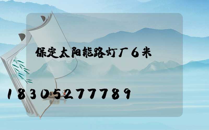 保定太阳能路灯厂6米