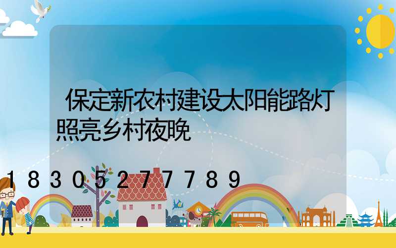 保定新农村建设太阳能路灯照亮乡村夜晚