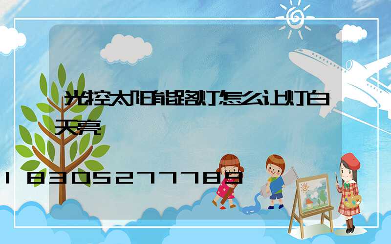 光控太阳能路灯怎么让灯白天亮