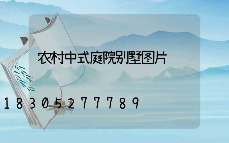 农村中式庭院别墅图片