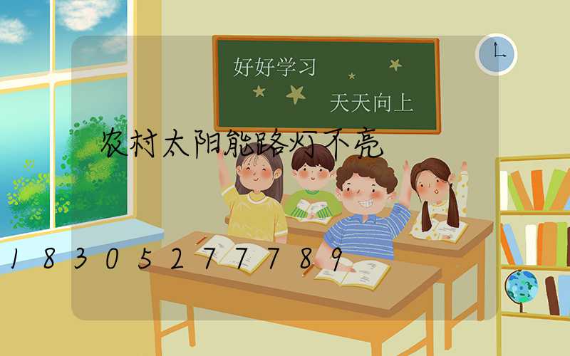 农村太阳能路灯不亮