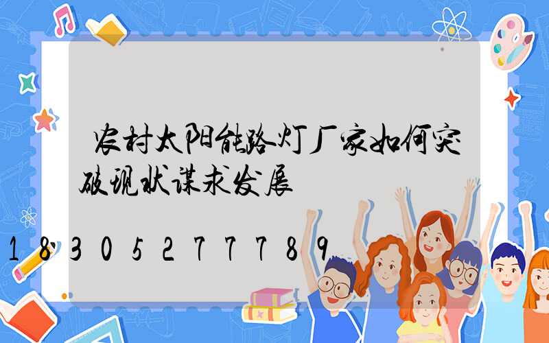 农村太阳能路灯厂家如何突破现状谋求发展