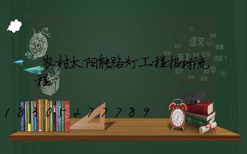农村太阳能路灯工程招标流程