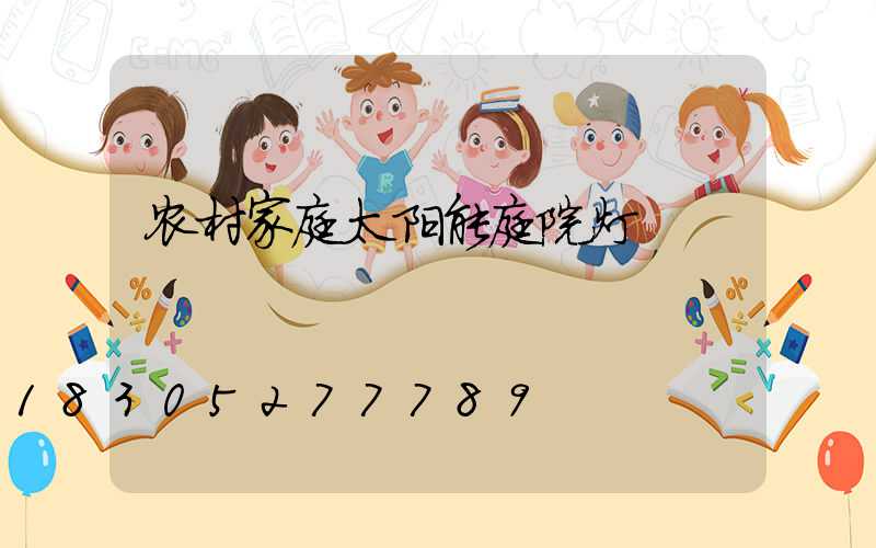 农村家庭太阳能庭院灯