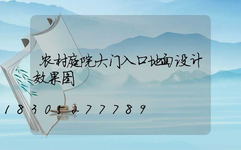 农村庭院大门入口地面设计效果图