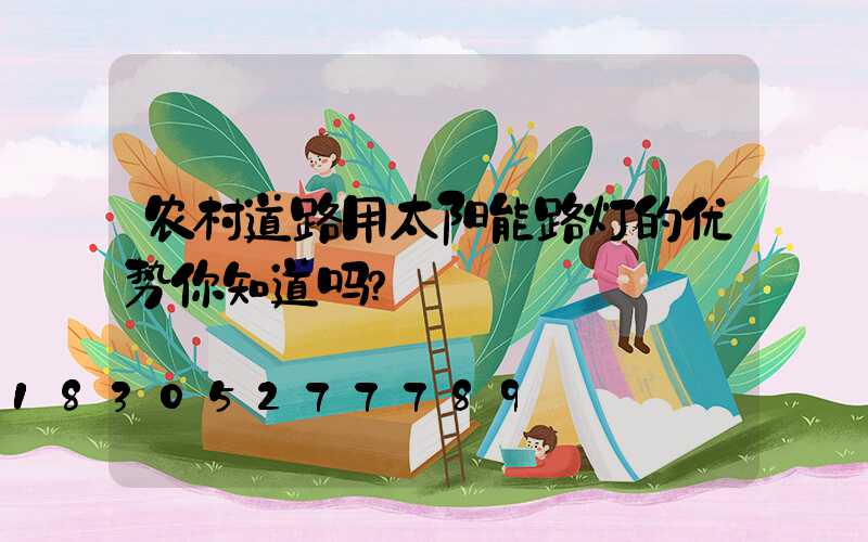 农村道路用太阳能路灯的优势你知道吗？