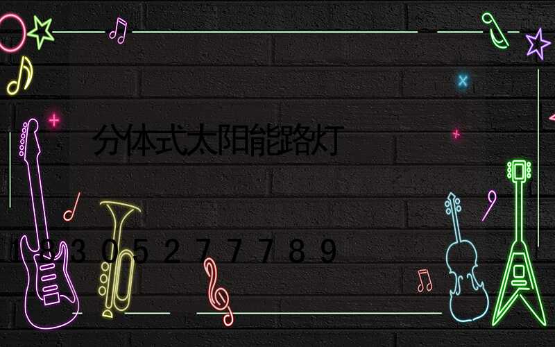 分体式太阳能路灯