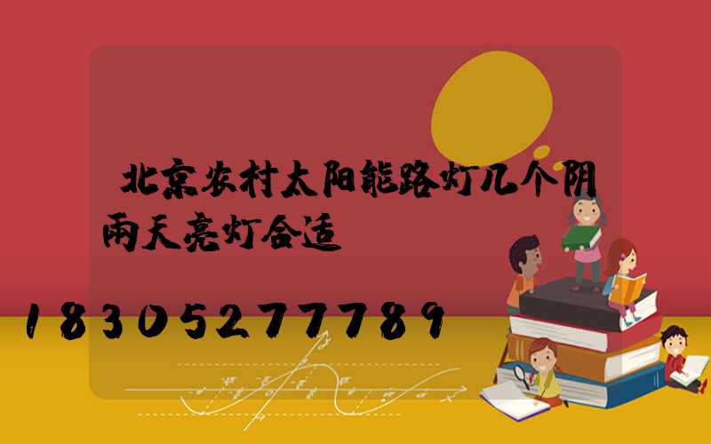 北京农村太阳能路灯几个阴雨天亮灯合适