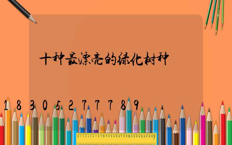 十种最漂亮的绿化树种