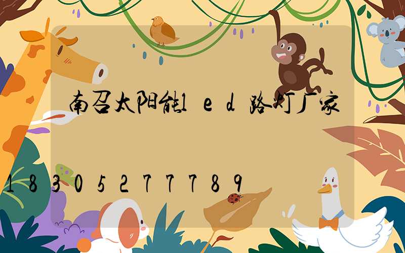 南召太阳能led路灯厂家