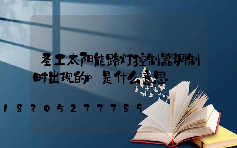圣工太阳能路灯控制器调制时出现的p是什么意思