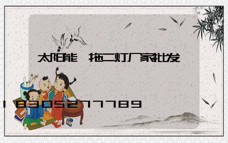 太阳能一拖二灯厂家批发