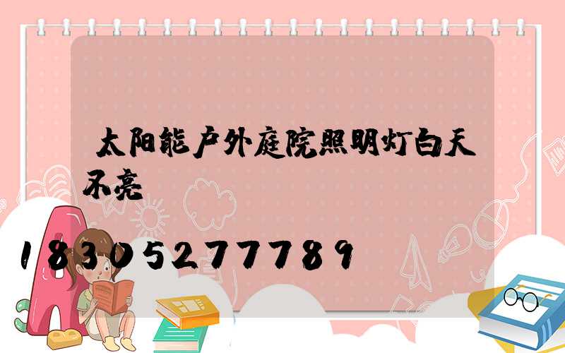 太阳能户外庭院照明灯白天不亮