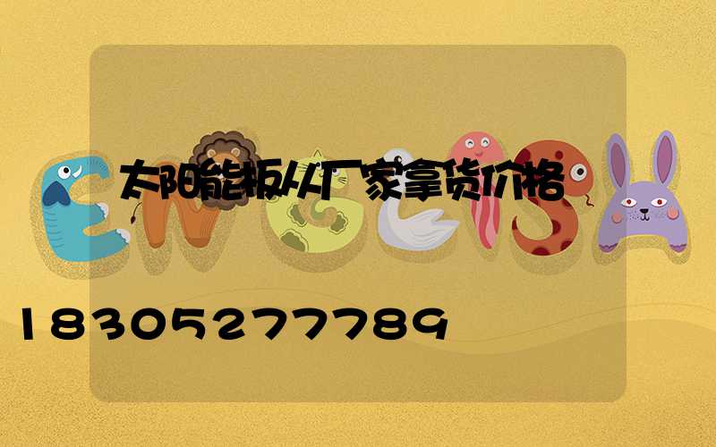 太阳能板从厂家拿货价格