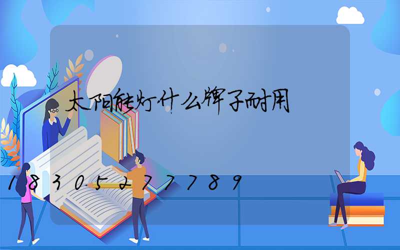 太阳能灯什么牌子耐用