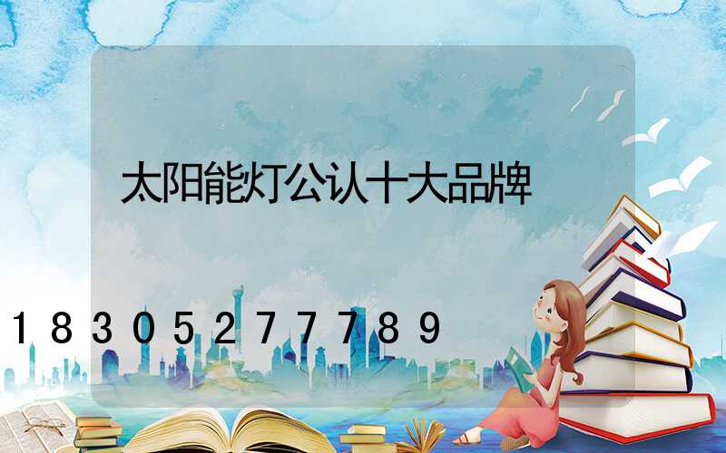 太阳能灯公认十大品牌