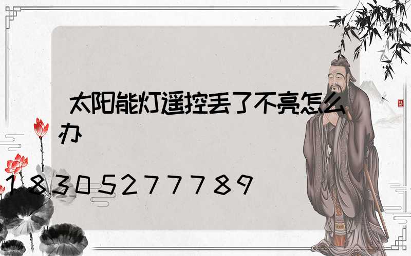 太阳能灯遥控丢了不亮怎么办