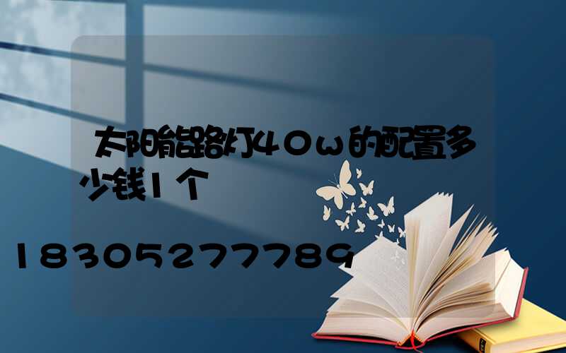 太阳能路灯40w的配置多少钱1个