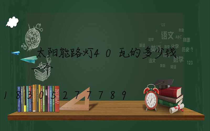 太阳能路灯40瓦的多少钱一个