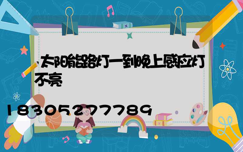 太阳能路灯一到晚上感应灯不亮