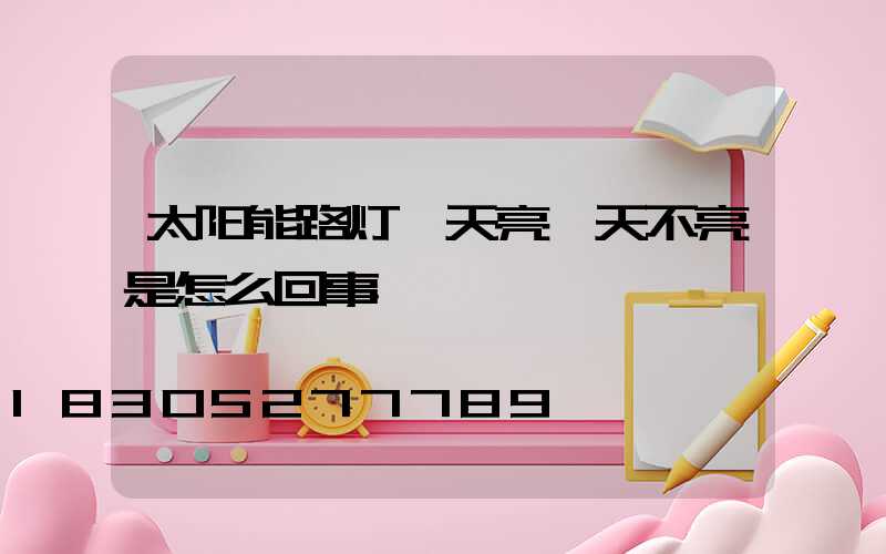 太阳能路灯一天亮一天不亮是怎么回事