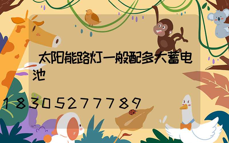太阳能路灯一般配多大蓄电池