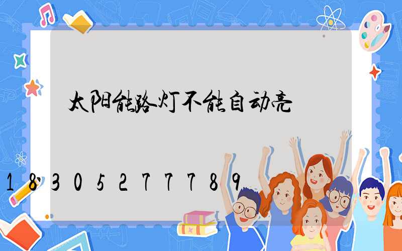 太阳能路灯不能自动亮