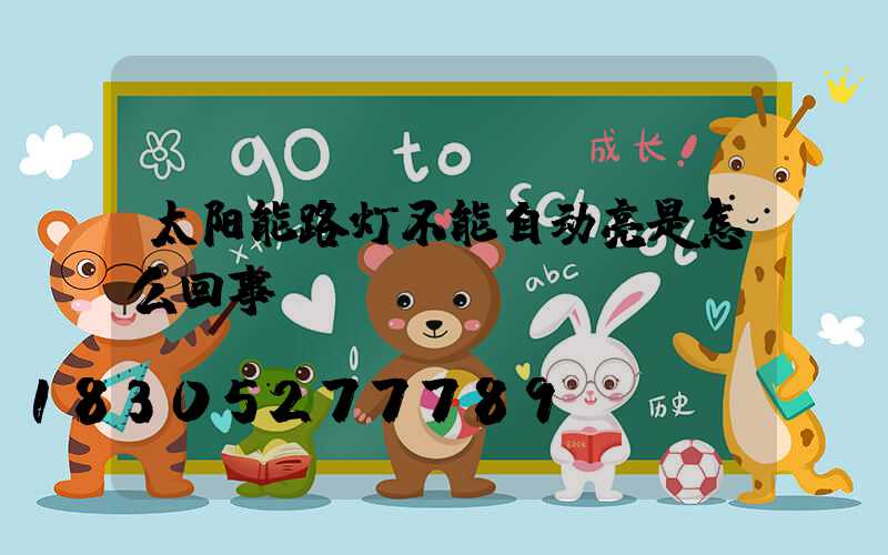 太阳能路灯不能自动亮是怎么回事