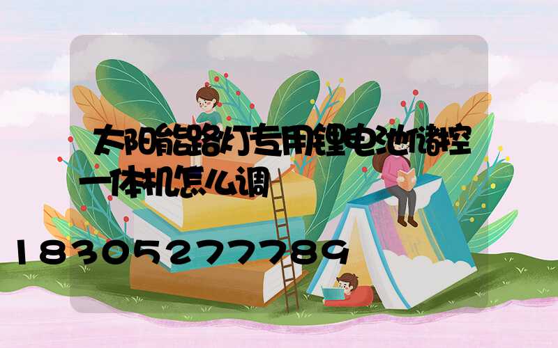 太阳能路灯专用锂电池储控一体机怎么调