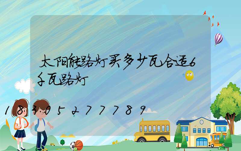 太阳能路灯买多少瓦合适6千瓦路灯