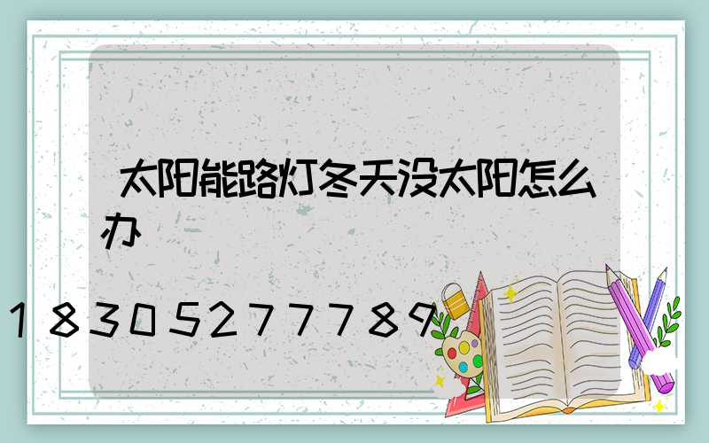 太阳能路灯冬天没太阳怎么办