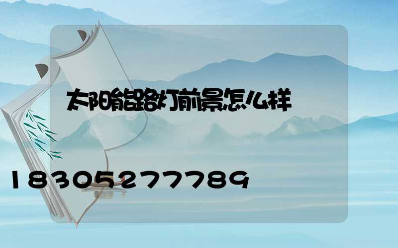 太阳能路灯前景怎么样
