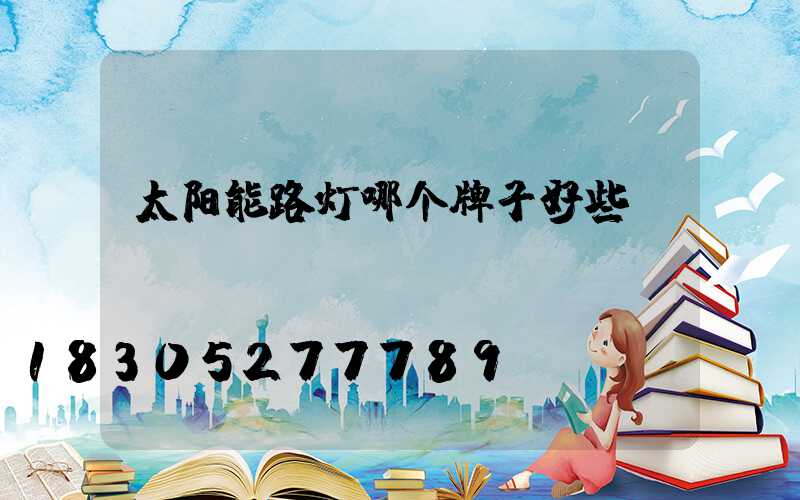 太阳能路灯哪个牌子好些