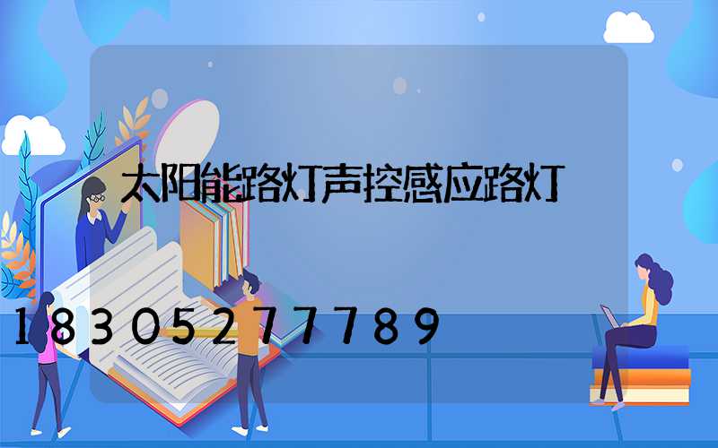 太阳能路灯声控感应路灯