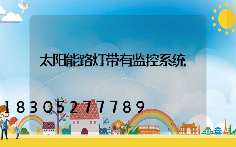 太阳能路灯带有监控系统