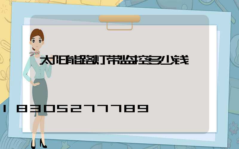 太阳能路灯带监控多少钱