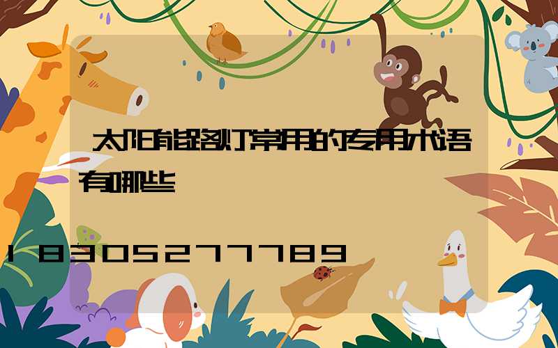 太阳能路灯常用的专用术语有哪些
