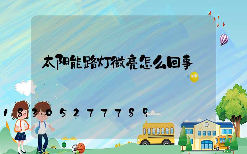 太阳能路灯微亮怎么回事