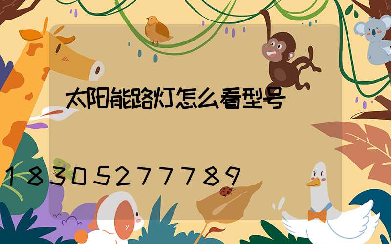 太阳能路灯怎么看型号